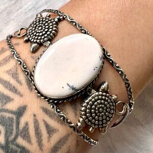 925 Peaceful Dendritic Agate Cuff Bracelet